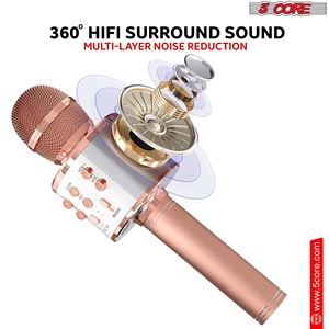 5 Core <b>Microphone</b> Wireless Karaoke Mic With Speaker 3 in 1 Portable <b>Bluetooth</b> Microfono Inalambrico - Product Image 4
