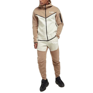 Sport Wear <b>Polyester</b> Tech Fleece Full Zip Tracksuit Hoodie <b>Jogger</b> Two Piece Jogging Tracksuit Set Men Sweat Suit - Product Image 5