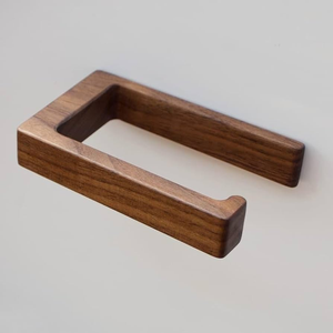 Porte-rouleau de papier toilette en bois, support mural nordique en bois, étagère de rangement simple pour salle de bain - Product Image 3