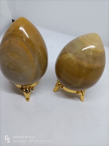 ไข่แจสเปอร์สีเหลืองธรรมชาติขัดเงา ขายส่ง ไข่คริสตัล หินตกแต่งสำหรับตกแต่งบ้าน ของสะสม ของขวัญ - Product Image 5