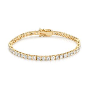เพชรเลี้ยงในห้องปฏิบัติการ รับรองโดย IGI สร้อยข้อมือเทนนิสทอง 14K ประดับเพชรแบบ Pave Setting เครื่องประดับงานแต่งงานสุดหรู ดีไซน์โซ่สวยงามสำหรับผู้หญิง - Product Image 2