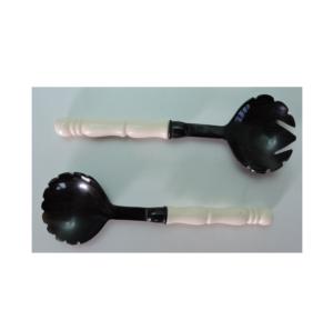 Juego de 2 servidores de ensalada de cuerno de diseño nuevo, cucharas de cuerno hechas a mano con cuerno natural de búfalo, a precio de fábrica. - Product Image 3