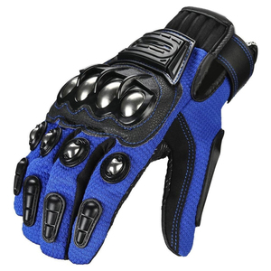 Gants de moto bleus personnalisables pour la course, les sports de plein air, la compétition, le VTT et les sports. - Product Image 1