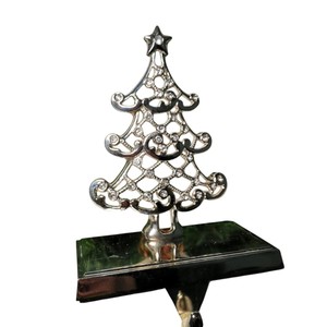 Supports de chaussettes de Noël en métal pour cheminée, supports de chaussettes pour manteau de cheminée, motifs bonhomme de neige, flocon de neige, renne et sapin de Noël - Product Image 3