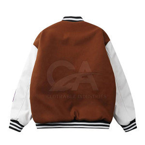 Men's Casual Stand Collar <b>Letterman</b> <b>Jacket</b> with Customized Logo Winter Design - Product Image 2