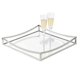 Contemporary Decorative Coffee Tray for Stylish Modern ApartmentsZahid Exports Modern Geometric <b>Mirrored</b> Decorative Glass - Product Image 3