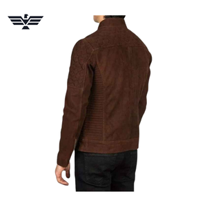 Men's Brown Genuine Leather Bomber Jacket Turn-down Collar Zipper Closure Slim Fit Winter Wear Faux <b>Fur</b> Lining Vintage Style - Product Image 3