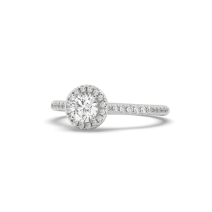 Anillo de Compromiso Minimalista de Oro Blanco de 14 Quilates con Forma Redonda de 0.966 Quilates para Mujer, Talla 5, Color D, Claridad VS1, Certificado por AJRETAIL - Product Image 2