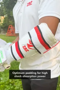 ZAP Instinct Cricket Elbow Guard Lightweight Dual Layer Protection <b>Foam</b> <b>Padding</b> Secure Strap Fit for Batting and Bowling - Product Image 3