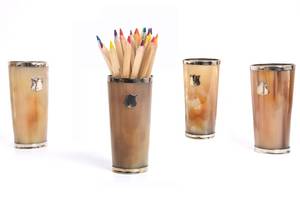 Luxury Buffalo Cow Horn <b>Wine</b> <b>Goblet</b> for Home Bar Natural Horn <b>Wine</b> Glass Handmade Artisan Drink ware with Metal work - Product Image 5
