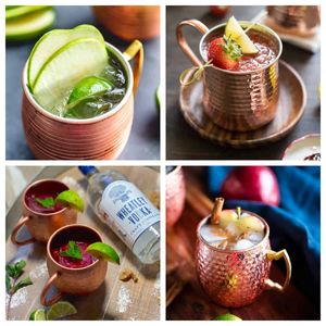 Juego de vasos de cobre para cócteles, para celebraciones en viñedos, vasos de metal con acabado martillado, duraderos, reutilizables, tazas de bar premium - Product Image 6
