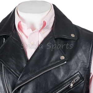เสื้อกั๊กหนังสำหรับขี่มอเตอร์ไซค์สำหรับผู้ชาย  ผ้าหนังแท้สำหรับฤดูหนาว มีทุกขนาด สี และดีไซน์ - Product Image 3