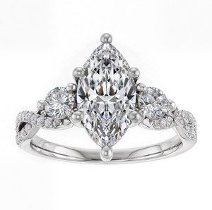Marquise Cut Moissanite <b>Cross</b> <b>Ring</b> 925 Sterling <b>Silver</b> White Gold Plated Christian Promise Engagement <b>Ring</b> Religious Jewelry - Product Image 1