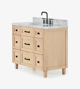Mueble de Baño Personalizado Benjamin de 43 Pulgadas, Mueble con Lavabo Individual, Solo 2 Opciones de Acabado, Fabricante OEM de Vietnam - Product Image 2