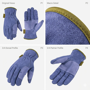 High Performance Anti-static Anti-slip <b>Driver</b> Working <b>Gloves</b> Reinforced Cowhide Split Leather Breathable Abrasion Resistant - Product Image 4