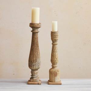 Porte-bougie en bois authentique, artisanat traditionnel, créant un attrait intemporel pour les maisons, les restaurants et les espaces de boutiques. - Product Image 1