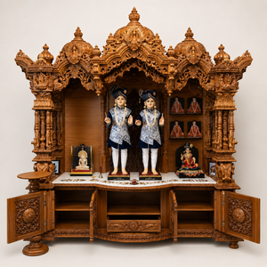 Mandir de Madera Sólida Shri Swaminarayan para Sala de Pooja, Elegante Templo de Madera Sólida Shri Swaminarayan para el Hogar, Venta Directa del Fabricante, Australia - Product Image 4