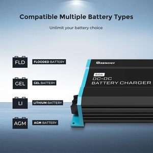 Chargeur de batterie DC-DC 60A compatible avec les batteries au gel, au lithium et AGM, chargeur pour système d'énergie solaire pour camping-cars et bateaux - Product Image 1