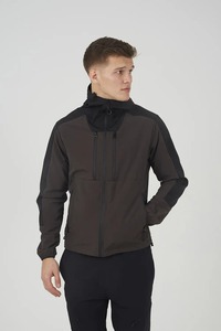 Men's Hooded Windbreaker <b>Jacket</b> Solid Color Zipper Closure Casual Outdoor Wear Autumn Polyester Material - Product Image 5