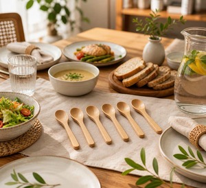 Eco Friendly Natural Wooden <b>Spoon</b> Fork Cutlery Set Rice Soup Ice Cream Wood Soup <b>Serving</b> <b>Spoons</b> - Product Image 4