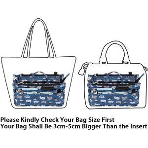 Organizer per Borse ad Alta Capacità con 13 Tasche e Manico, Organizer Interno per Borse Stampato, Inserto per Borsa con Tema Gatto, Charm per Borse - Product Image 3