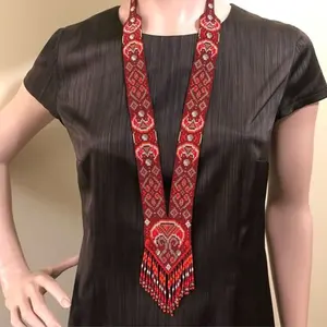 Collier Gerdan | Chunky | Ethnique | Tribal | Collier ukrainien | Unique | Collier africain pour femme avec boucles d'oreilles, pour cadeau - Product Image 1