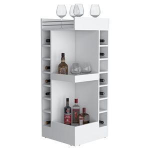 Mueble de Esquina Blanco Lamer de FM Furniture con Botellero y Estante Abierto - Product Image 4