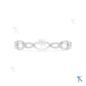 Lab Grown Diamond Interlocking Oval Station Bracelet 14K 18K <b>Solid</b> <b>Gold</b> Fine Women Modern Link Jewelry Manufacturer Wholesale - Product Image 5