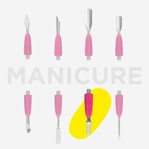 Pousse-cuticules UNIQ-15 (lame droite) STALEKS avec manche en silicone souple pour manucure, élimination du vernis gel et soins des ongles. - Product Image 4
