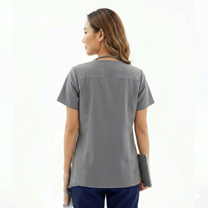 เสื้อสครับแขนสั้นมีกระเป๋าสำหรับพยาบาล เสื้อสครับทางการแพทย์ขายส่ง เสื้อสครับสำหรับโรงพยาบาล - Product Image 2