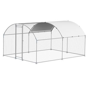 Grand poulailler métallique de type walk-in 9,8x13,1x6,5 pieds avec toit bombé et enclos sécurisé pour la sécurité des animaux - Product Image 3