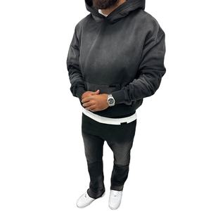 Sudadera con Capucha Oversize de Algodón Mezclado con Efecto Ácido 470 GSM, Estilo Retro Urbano, Fabricación OEM para Marca Privada - Product Image 4