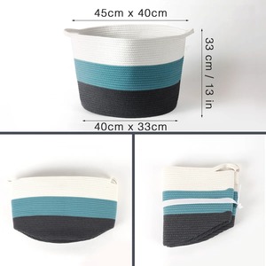 Elegant Three Tone Macrame Basket For <b>Toys</b> And Laundry Use And Multi Purpose Home Storage Organizer Wholesale From India - Product Image 2