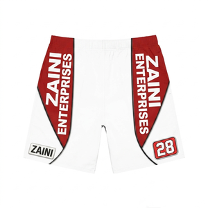 Shorts coupe-vent en polyester tricoté 120 GSM personnalisés, bleu rose uni, style streetwear décontracté, service OEM - Product Image 1