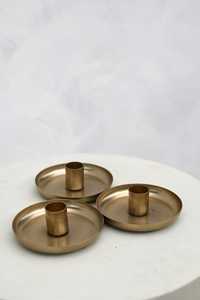 Gold <b>Iron</b> Candlestick Holders with Ring Handle Durable Design for Home Decoration - Product Image 1
