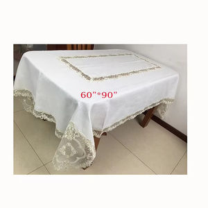 <span class=keywords><strong>Mantel</strong></span> de Lujo <span class=keywords><strong>con</strong></span> Bordado de Encaje <span class=keywords><strong>Dorado</strong></span> para Bodas y Banquetes, Elegante <span class=keywords><strong>Mantel</strong></span> <span class=keywords><strong>Blanco</strong></span> - Product Image 1