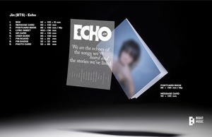 อัลบั้ม JIN [ECHO] Weverse ไม่มีแผ่นซีดี มีการ์ด QR พร้อมโปสการ์ด โฟโต้การ์ด และเข็มกลัด - Product Image 2