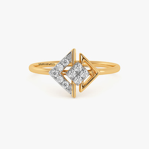Anillo de diamantes redondos de oro para mujer, joyería minimalista de compromiso, diamantes cultivados en laboratorio, en oro de 10K, 14K, 18K, plata 925, 935 - Product Image 2
