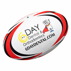Ballon de rugby promotionnel en caoutchouc synthétique durable, entièrement personnalisable avec logo, idéal pour les événements d'entreprise et la promotion sportive - Product Image 3