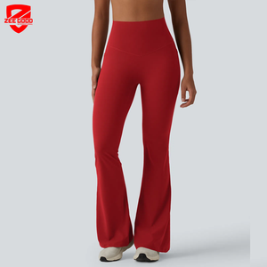 Leggings acampanados de cintura alta personalizados, multicolor, con control de abdomen, elásticos, para yoga, gimnasio, baile, pantalones de yoga casuales - Product Image 1