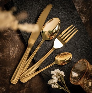 Minimalist Flatware <b>Set</b> Rose Gold Metal Cutlery Dishwasher Safe Wedding Tableware <b>Spoon</b> <b>Fork</b> <b>Knife</b> <b>Set</b> - Product Image 3
