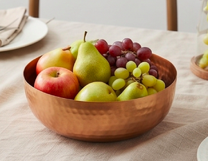 Cuencos redondos de cobre pulido hechos a mano, vajilla metálica de diseño minimalista para regalo, uso doméstico, hotelero y de mesa. - Product Image 4