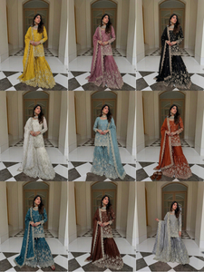 Women's Brown Beautiful Embroidered Salwar Kameez <b>Top</b>-Bottom Dupatta Set with Digital/Foil/Discharge Printed Work for Parties - Product Image 6