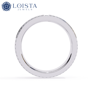 แหวนเพชรแพลตตินั่ม LOISTA ทรงกลมเจียระไนแบบบริลเลียนท์ สี D ธรรมชาติ ได้รับการรับรองจาก GIA แหวนแต่งงานสุดหรูสำหรับทั้งชายและหญิง - Product Image 4