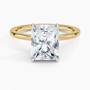 Anillo de compromiso de moissanita de corte radiante de 2 quilates con banda retorcida, anillo nupcial solitario - Product Image 1