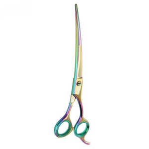 Tijeras de Peluquería Profesionales Duraderas de Acero Inoxidable con Punta Afilada para Diestros, Mango Largo, Acabado Arcoíris, Calidad de Salón, 28 Dientes - Product Image 6