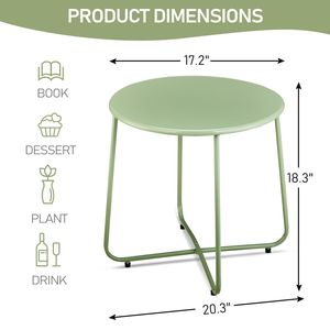 Tavolino da Esterno/Interno Impermeabile, Resistente alle Intemperie, in Metallo, di Piccole Dimensioni per Giardino e Balcone - Product Image 2