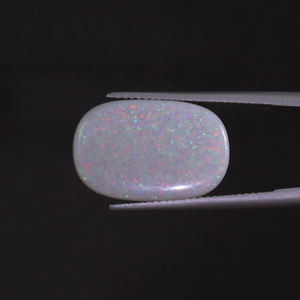 Opale blanche naturelle, pierre précieuse en vrac, 7,17 carats, taille coussin 19x13mm, certifiée IGI, taillée et polie à la main, légèrement cirée/huilée, idéale pour - Product Image 1