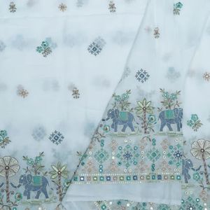 Luxury Floral Embroidered <b>Sequin</b> Lace Fabric Heavyweight Wedding Gown Textile Premium Fashion Apparel Material - Product Image 4