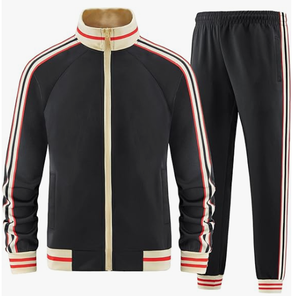 Ensemble de survêtement 2 pièces à capuche pour homme, personnalisé, en polaire technique, séchage rapide, brodé, color block, style streetwear, automne-hiver, vente en gros - Product Image 1